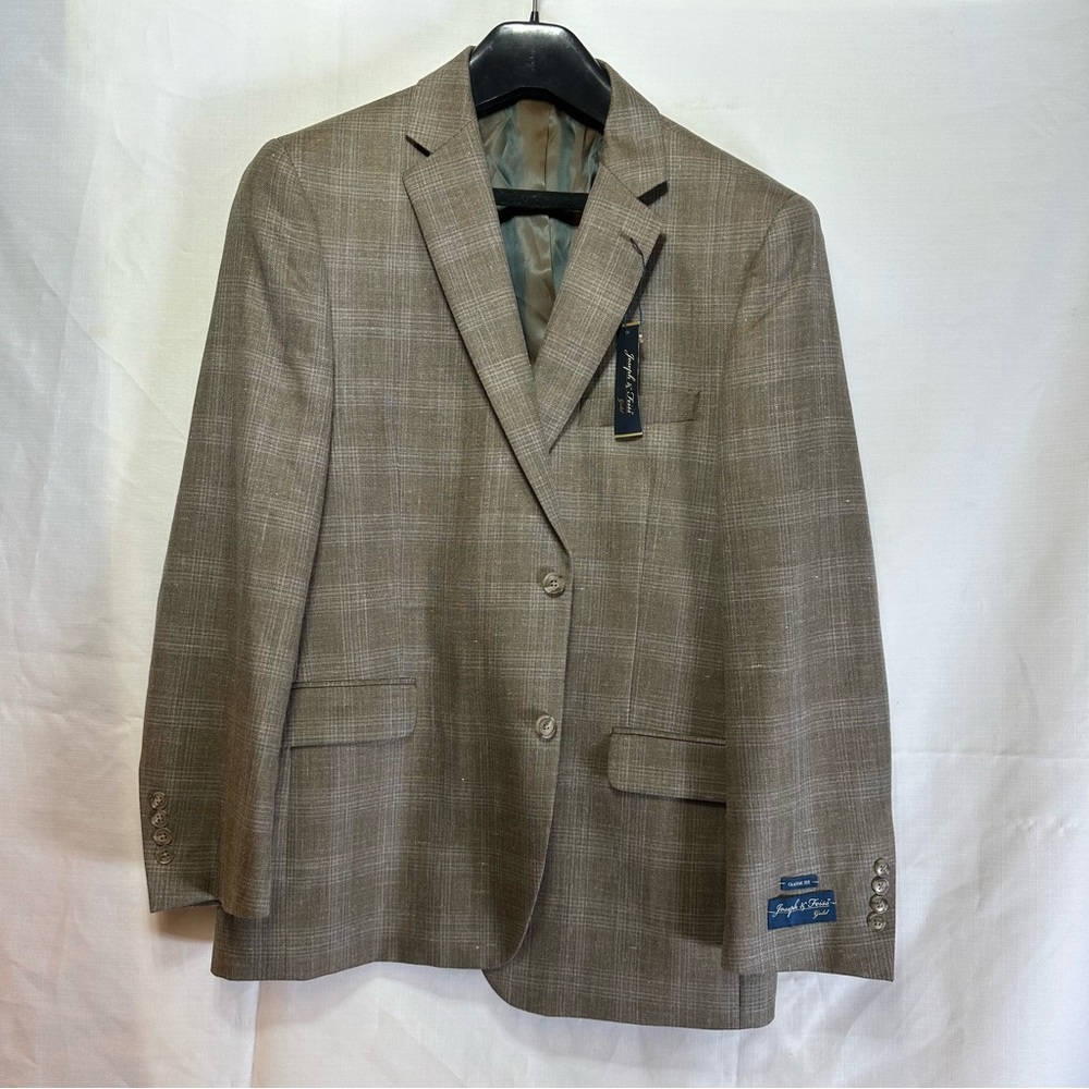Joseph & Feiss Sport Jacket Gold Edition Brown Wool 2 Button Coat Men's Size 44R